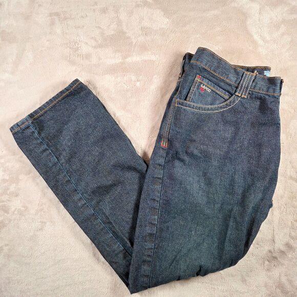 2 Pairs LAPCO FR 34x32 Modern Jeans P-INDM10 Flame Resistant Boot Cut Low Rise - Picture 3 of 10